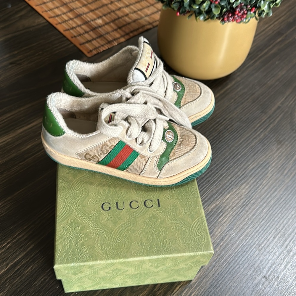 Gucci toddler screener sneakers shoes - Picture 1 of 10
